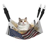 LRHCNZDCP Pigeon and US Flag Print Cat Hammock Bed, Soft Double-Layered Hanging Pet Bed for Small Pet, M