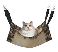 LRHCNZDCP Pine Cone Border Print Cat Hammock Bed, Soft Double-Layered Hanging Pet Bed for Small Pet, M