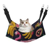 LRHCNZDCP Pineapple Banana Flamingo Print Cat Hammock Bed, Soft Double-Layered Hanging Pet Bed for Small Pet, M