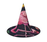 LRHCNZDCP Pineapple Banana Flamingo Printed Halloween Witch Hat for Women Men Festive Parties Cosplay Halloween Accessories, 1 PC