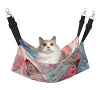 LRHCNZDCP Pink butterfly Print Cat Hammock Bed, Soft Double-Layered Hanging Pet Bed for Small Pet, M