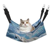 LRHCNZDCP Polar Bear Ice Print Cat Hammock Bed, Soft Double-Layered Hanging Pet Bed for Small Pet, L