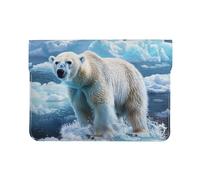 LRHCNZDCP Polar Bear Ice Printed Laptop Sleeve 13-Inch Leather Laptop Case Computer Bag Cover for Travel, Work, Business