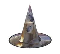 LRHCNZDCP polar bear Printed Halloween Witch Hat for Women Men Festive Parties Cosplay Halloween Accessories, 3 PCS