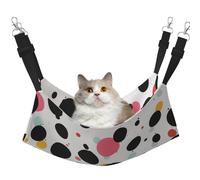 LRHCNZDCP Polka Dot Print Cat Hammock Bed, Soft Double-Layered Hanging Pet Bed for Small Pet, M