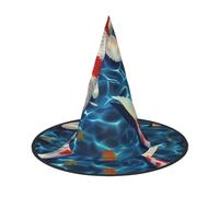 LRHCNZDCP Pretty Fish Printed Halloween Witch Hat for Women Men Festive Parties Cosplay Halloween Accessories, 3 PCS