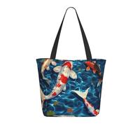 LRHCNZDCP Pretty Fish Printed Shopping Bag Tote Bag Large Shoulder Bag Lightweight Handbag Women Laptop Bags for Work Travel Shopping