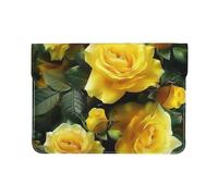 LRHCNZDCP Pretty yellow rose Printed Laptop Sleeve 13-Inch Leather Laptop Case Computer Bag Cover for Travel, Work, Business