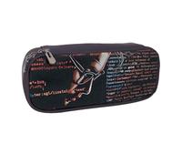 LRHCNZDCP Programmer Programming Code Printed Pencil Case Holder Large Capacity Leather Pen Pencil Pouch Box Organizer for School Office College Adult Boys Girls