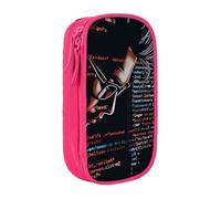 LRHCNZDCP Programmer Programming Code Printed Pencil Case Pouch, Cute Pencil Pen Case Pencil Box Pen Bag for School Office,Pink