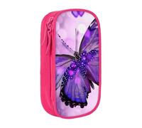 LRHCNZDCP Purple Butterfly 1 Printed Pencil Case Pouch Pink, Cute Pencil Pen Case Pencil Box Pen Bag for School Office
