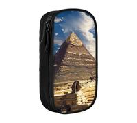 LRHCNZDCP Pyramids of Egypt Printed Pencil Case Pouch Black, Cute Pencil Pen Case Pencil Box Pen Bag for School Office