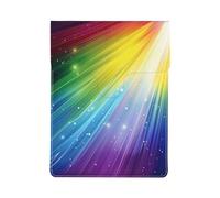 LRHCNZDCP Rainbow Colorful Stripe Printed Laptop Case 13-Inch Leather Laptop Sleeve Computer Bag Cover for Travel, Work, Business