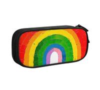 LRHCNZDCP Rainbow Printed Pencil Case Pouch Cute Pencil Pen Case Pencil Box Pen Bag for School Office, Black