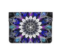 LRHCNZDCP Rectangle Mandala print Printed Laptop Sleeve 13-Inch Leather Laptop Case Computer Bag Cover for Travel, Work, Business