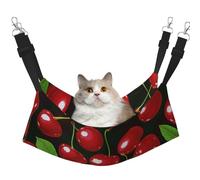 LRHCNZDCP Red Cherries Print Cat Hammock Bed, Soft Double-Layered Hanging Pet Bed for Small Pet, M