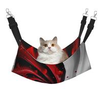 LRHCNZDCP Red Flower Vortex Spiral Print Cat Hammock Bed, Soft Double-Layered Hanging Pet Bed for Small Pet, M