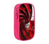 LRHCNZDCP Red Flower Vortex Spiral Printed Pencil Case Pouch Pink, Cute Pencil Pen Case Pencil Box Pen Bag for School Office