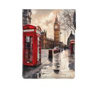 LRHCNZDCP Red Phone Booth London Street Printed Laptop Case 13-Inch Leather Laptop Sleeve Computer Bag Cover for Travel, Work, Business