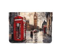 LRHCNZDCP Red Phone Booth London Street Printed Laptop Sleeve 13-Inch Leather Laptop Case Computer Bag Cover for Travel, Work, Business