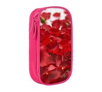LRHCNZDCP Red Rose Petals Printed Pencil Case Pouch Pink, Cute Pencil Pen Case Pencil Box Pen Bag for School Office