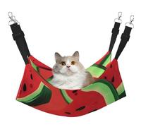 LRHCNZDCP Red Watermelon Print Cat Hammock Bed, Soft Double-Layered Hanging Pet Bed for Small Pet, L