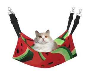 LRHCNZDCP Red Watermelon Print Cat Hammock Bed, Soft Double-Layered Hanging Pet Bed for Small Pet, M