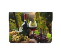 LRHCNZDCP Red Wine Printed Laptop Sleeve 13-Inch Leather Laptop Case Computer Bag Cover for Travel, Work, Business