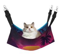 LRHCNZDCP Retrowave pictures Print Cat Hammock Bed, Soft Double-Layered Hanging Pet Bed for Small Pet, M