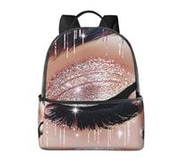 LRHCNZDCP Rose Gold Eyelashes Printed School Bag Bookbag Laptop Backpack Stylish Lightweight Backpack Travel Backpack for Kids Boys Girls