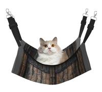 LRHCNZDCP Rustic Stall Wooden Door Print Cat Hammock Bed, Soft Double-Layered Hanging Pet Bed for Small Pet, L
