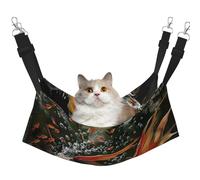 LRHCNZDCP Safflower Flying Fish Print Cat Hammock Bed, Soft Double-Layered Hanging Pet Bed for Small Pet, L