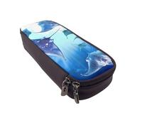 LRHCNZDCP Sea Animals Stingrays Printed Pencil Case Holder Leather Cute Pen Pencil Pouch School Office College Pencil Box Organizer for Adult Boys Girls