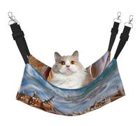 LRHCNZDCP Shells on the beach Print Cat Hammock Bed, Soft Double-Layered Hanging Pet Bed for Small Pet, L