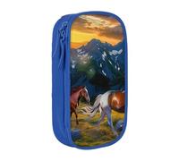 LRHCNZDCP Shocking Running Horse Printed Pencil Case Pouch Blue, Cute Pencil Pen Case Pencil Box Pen Bag for School Office
