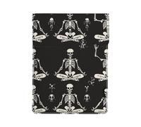 LRHCNZDCP Skull Yoga Printed Laptop Case 13-Inch Leather Laptop Sleeve Computer Bag Cover for Travel, Work, Business
