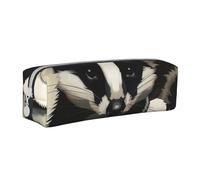 LRHCNZDCP Skunk 1 Printed Leather Pencil Case - Cute Zipper Pencil Pouch Pencil Box for School & Office