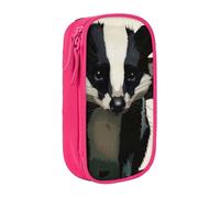 LRHCNZDCP Skunk 1 Printed Pencil Case Pouch, Cute Pencil Pen Case Pencil Box Pen Bag for School Office,Pink
