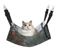 LRHCNZDCP Snow Falling in The Park Print Cat Hammock Bed, Soft Double-Layered Hanging Pet Bed for Small Pet, L