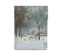 LRHCNZDCP Snow Falling in The Park Printed Laptop Case 13-Inch Leather Laptop Sleeve Computer Bag Cover for Travel, Work, Business