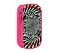 LRHCNZDCP Spiral Optical Illusion Printed Pencil Case Pouch, Cute Pencil Pen Case Pencil Box Pen Bag for School Office,Pink