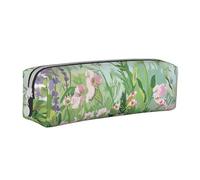 LRHCNZDCP Springtime Herb Garden Printed Leather Pencil Case - Cute Zipper Pencil Pouch Pencil Box for School & Office