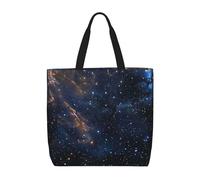 LRHCNZDCP Starry Night Deep Outer Space Print Reusable Shopper Tote for Women Waterproof Shoulder Bag Lightweight Grocery Bag for Shopping, Travel & Daily Use Gift