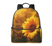 LRHCNZDCP Sunny Sunflower Butterfly Printed School Bag Bookbag Laptop Backpack Stylish Lightweight Backpack Travel Backpack for Kids Boys Girls