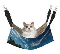 LRHCNZDCP sunny Wave Beach Print Cat Hammock Bed, Soft Double-Layered Hanging Pet Bed for Small Pet, M