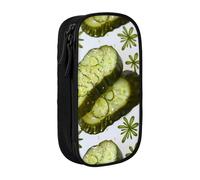 LRHCNZDCP Sushi Dill Pickles Printed Pencil Case Pouch, Cute Pencil Pen Case Pencil Box Pen Bag for School Office,Black