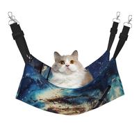 LRHCNZDCP Telescope and Space Galaxy Print Cat Hammock Bed, Soft Double-Layered Hanging Pet Bed for Small Pet, M