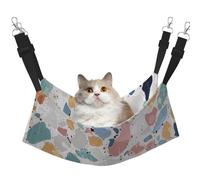 LRHCNZDCP Terrazzo Marble Pastel Print Cat Hammock Bed, Soft Double-Layered Hanging Pet Bed for Small Pet, L