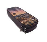 LRHCNZDCP The Old Hollywood Printed Pencil Case Holder Leather Cute Pen Pencil Pouch School Office College Pencil Box Organizer for Adult Boys Girls