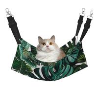 LRHCNZDCP tropical leaves Print Cat Hammock Bed, Soft Double-Layered Hanging Pet Bed for Small Pet, L